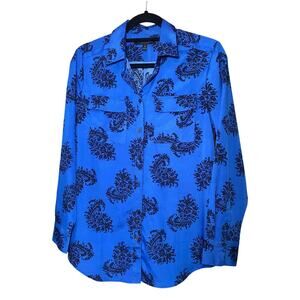 Banana Republic - Dillon Black Floral Button Blouse - M Petite